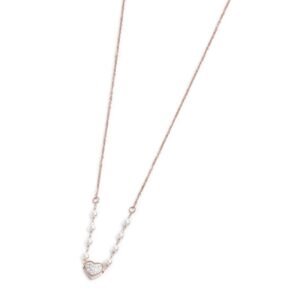 Collana cuore con cristalli e perle