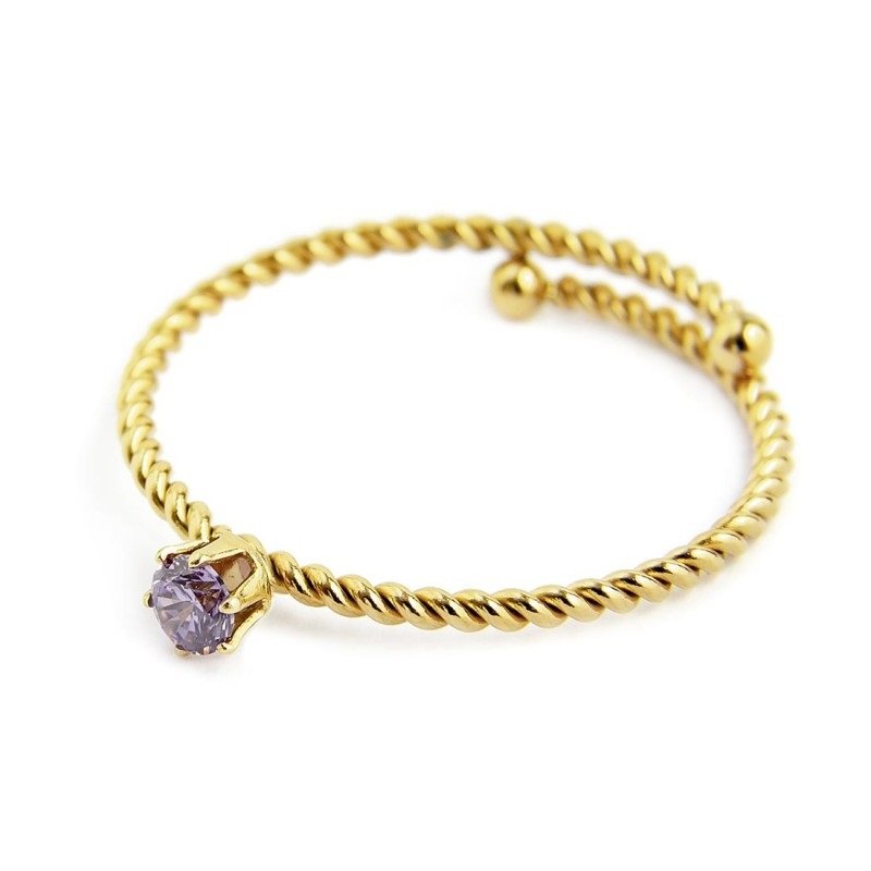 Anello ORO TG S 3MM CZ VIOLA TMT2AA