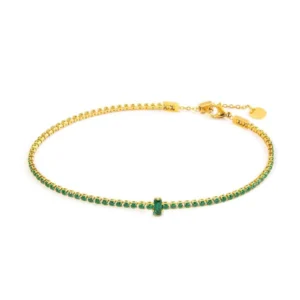 CV ORO TENNIS 2MM VERDE ANK07