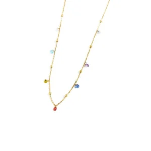 Collana Marlù Be Woman da donna ORO 45CM CZ COLORATI SFERE BEW02