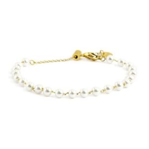 Bracciale catena con perle 4,3mm oro CAT PERLE 4.30MM BEW06