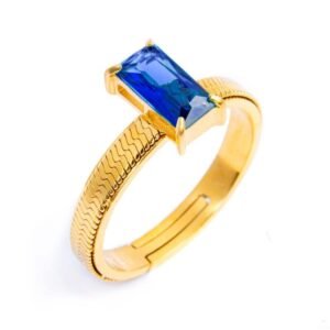 Anello Marlù - ORO TG M FASCETTA CZ BLU SPK05