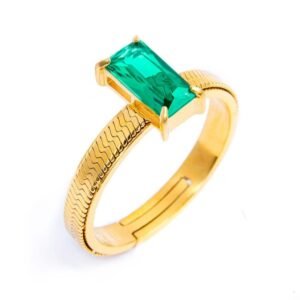 Bracciale catena snake con zircone baguette ORO SNAKE CRIST BAG VERDE SPK05