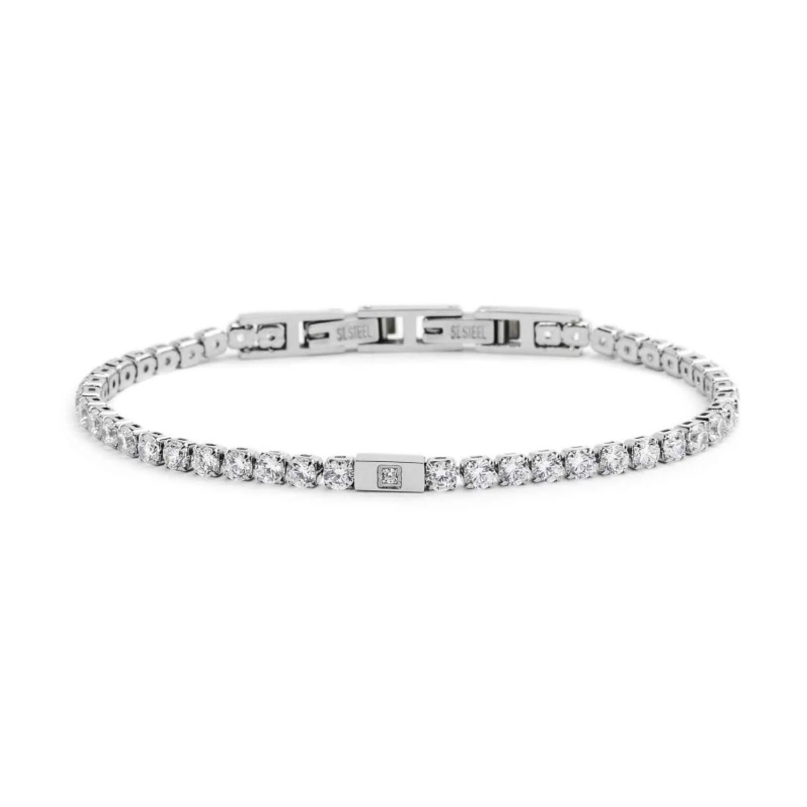 Bracciale Marlù Sparkles da uomo ACC TGS TENNIS BIANCO 3MM SPK01