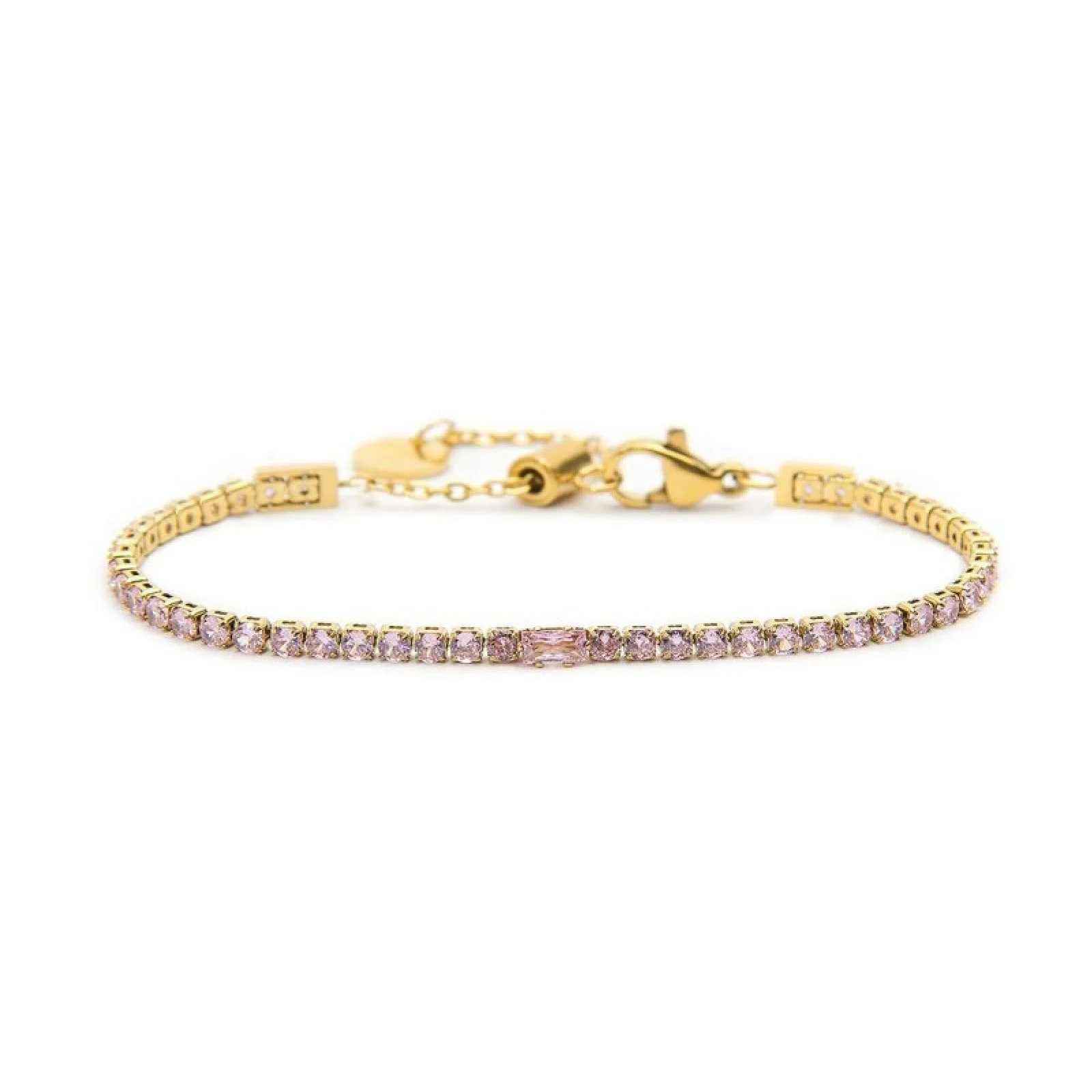 Bracciale Marlù Sparkles da donna ORO TENNIS 2,50MM ROSA SPK02