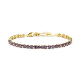 Bracciale Marlù Sparkles da donna ORO TENNIS 4 MM VIOLA SPK02