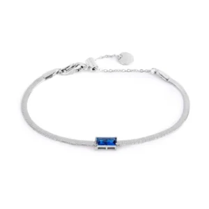 Bracciale catena snake con zircone baguette ACC SNAKE CZ BAG BLU SPK05