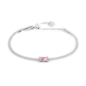 Bracciale catena snake con zircone baguette ACC SNAKE CZ BAG ROSA SPK05