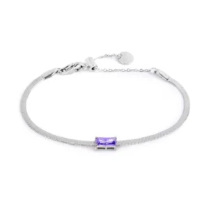 Bracciale catena snake con zircone baguette ACC SNAKE CZ BAG VIOLA SPK05