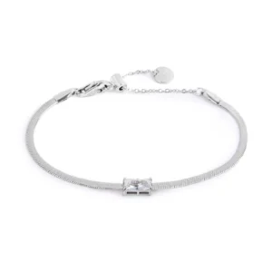 Bracciale catena snake con zircone baguette ACC SNAKE CZ BAG BIANCO SPK05
