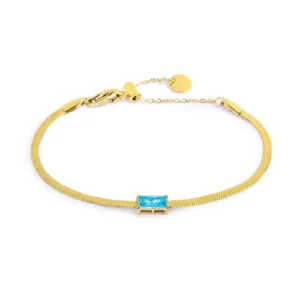 Bracciale catena snake con zircone baguette ORO SNAKE CZ BAG ACQ.MAR. SPK05