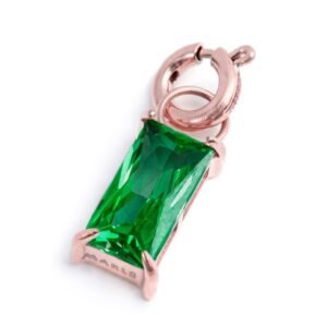 Charm con zircone baguette ROSE BAG CRIST VERDE SPK05