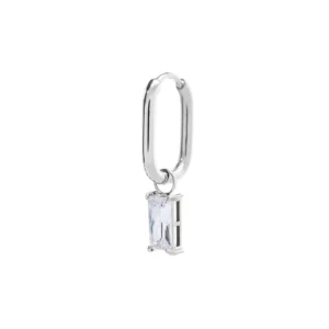 Orecchino ovale con zircone baguette ACC MONO OVALE CZ BIANCO SPK05