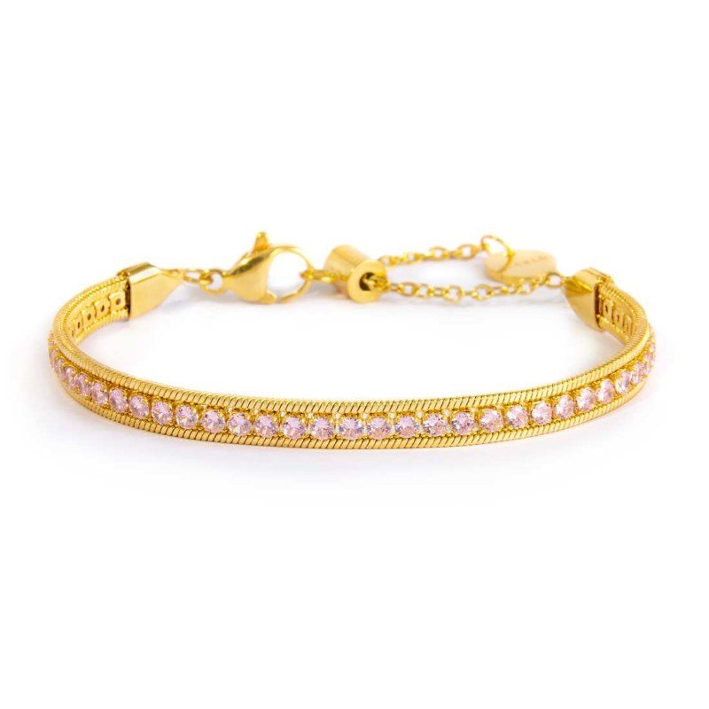 Bracciale Donna Gioielli Marlù ORO TENNIS ROSA E SNAKE SPK03