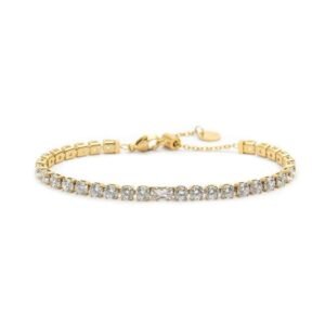 Bracciale Marlù Sparkles da donna ORO TENNIS 4 MM BIANCO SPK02