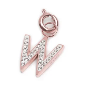 MARLU' CHARM ROSE LETTERA W CRISTALLI TMT34