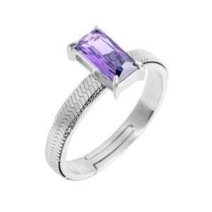 Anello con zircone baguette ACC TG S FASCETTA CZ VIOLA SPK05