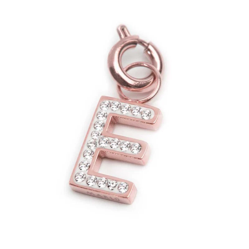 MARLU' CHARM ROSE LETTERA E CRISTALLI TMT34