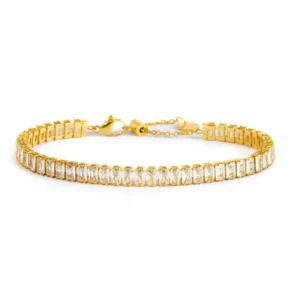 Bracciale Donna Gioielli Marlù ORO TENNIS BAGUET BIANCO SPK03