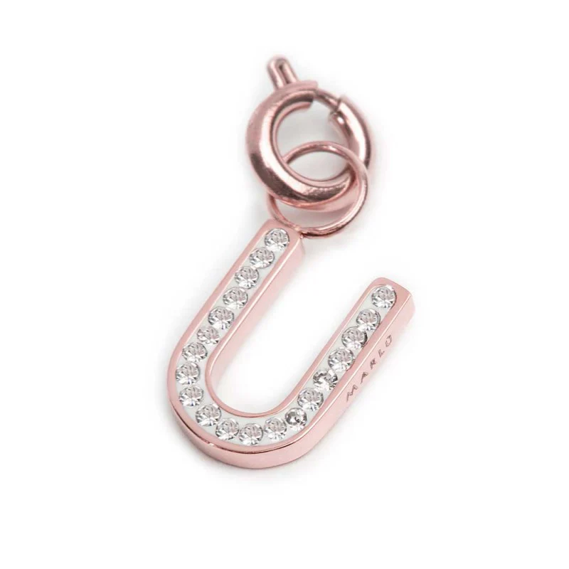 MARLU' CHARM ROSE LETTERA U CRISTALLI TMT34