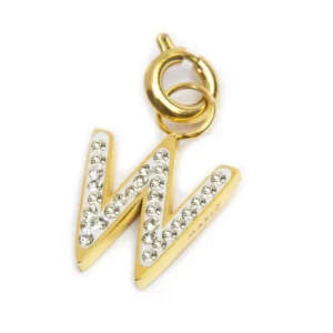 MARLU' CHARM ORO LETTERA W CRISTALLI TMT34