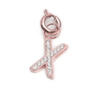 MARLU' CHARM ROSE LETTERA X CRISTALLI TMT34