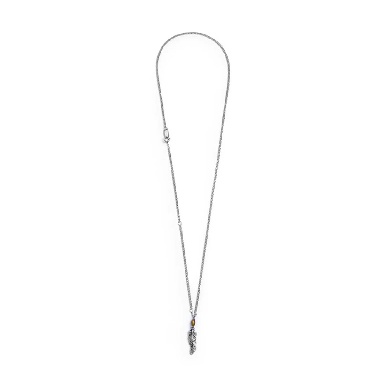 Collana con pendente piuma Marlù in acciaio unisex