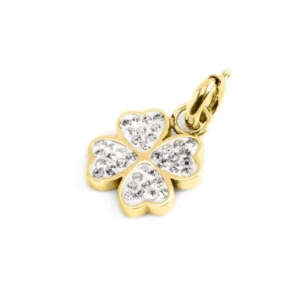 Charm Quadifoglio Strass Bianchi Marlù 18CH094G-W