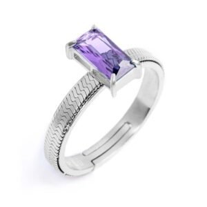 Anello Donna Marlu' sparkles acciaio ACC TG M FASCETTA CZ VIOLA SPK05