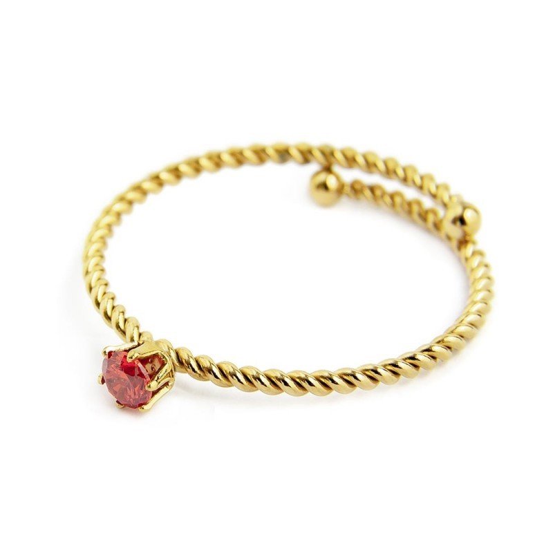 Anello ORO TG S 3MM CZ ARANCIONE