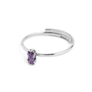 ANELLO CON CRISTALLO BAGUETTE ACC CUBIC ZIRCONIA VIOLA BEW12