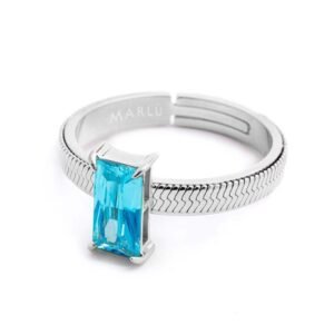 Anello Marlù  cristallo baguette azzurro ACC TG M FASC CZ ACQ.MAR. SPK05