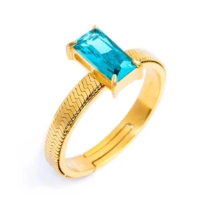 Anello Marlù ORO TG M FASC CZ ACQ.MAR. SPK05