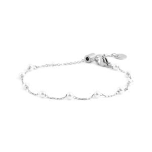 Bracciale catena con perle acciaio EW06