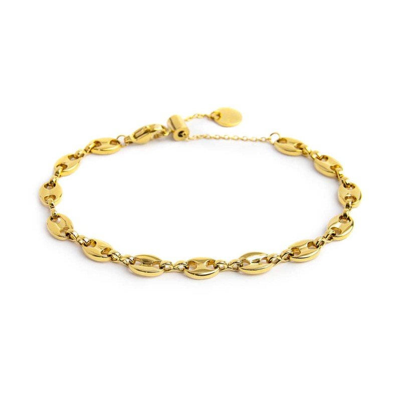 Bracciali catena Marlù Vision da donna acciaio dorato con catena marine