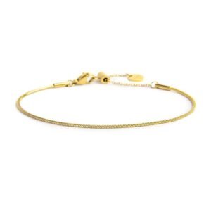 Bracciali catena Marlù Vision da donna acciaio dorato con catena snake quadrato