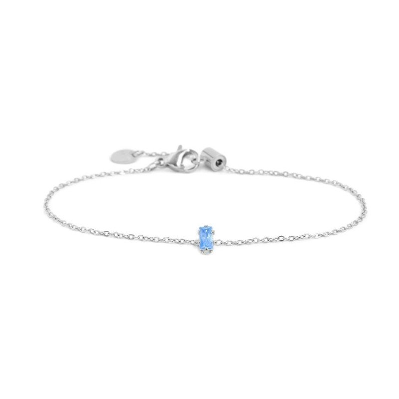 Bracciale con zircone baguette ACC CZ ACQUA MARINA BEW12