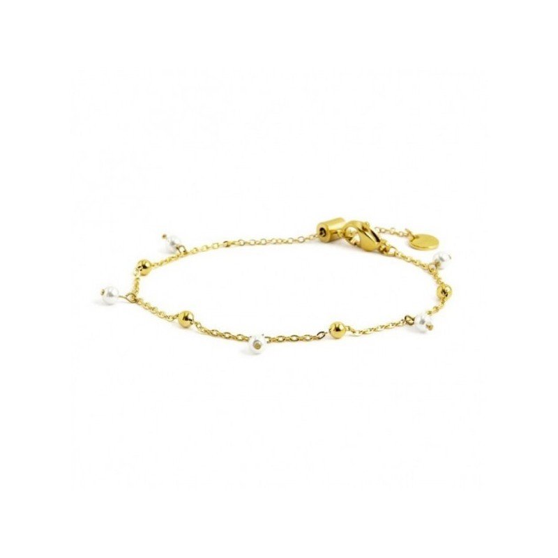 Bracciale catena con perle oro EW06