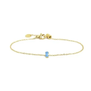 Bracciale con zircone baguette ACC ORO CZ ACQUA MARINA BEW12