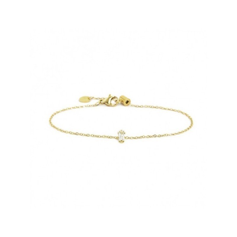 Bracciale con zircone baguette ORO CUBIC ZIRCONIA BIANCO BEW12