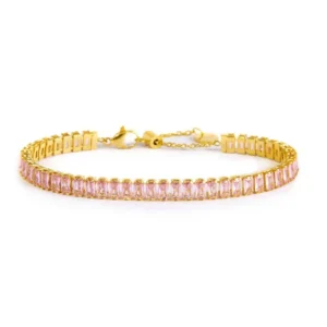 Bracciale Donna Gioielli Marlù ORO TENNIS BAGUET ROSA SPK03