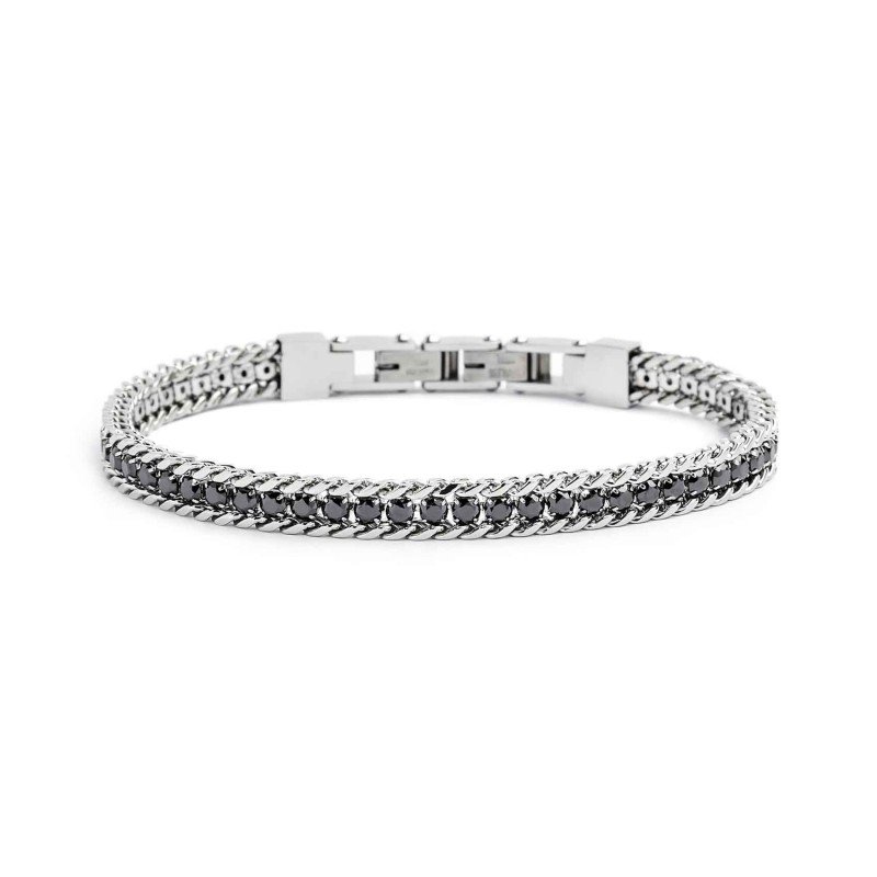 Bracciale tennis 3mm con catena grumetta