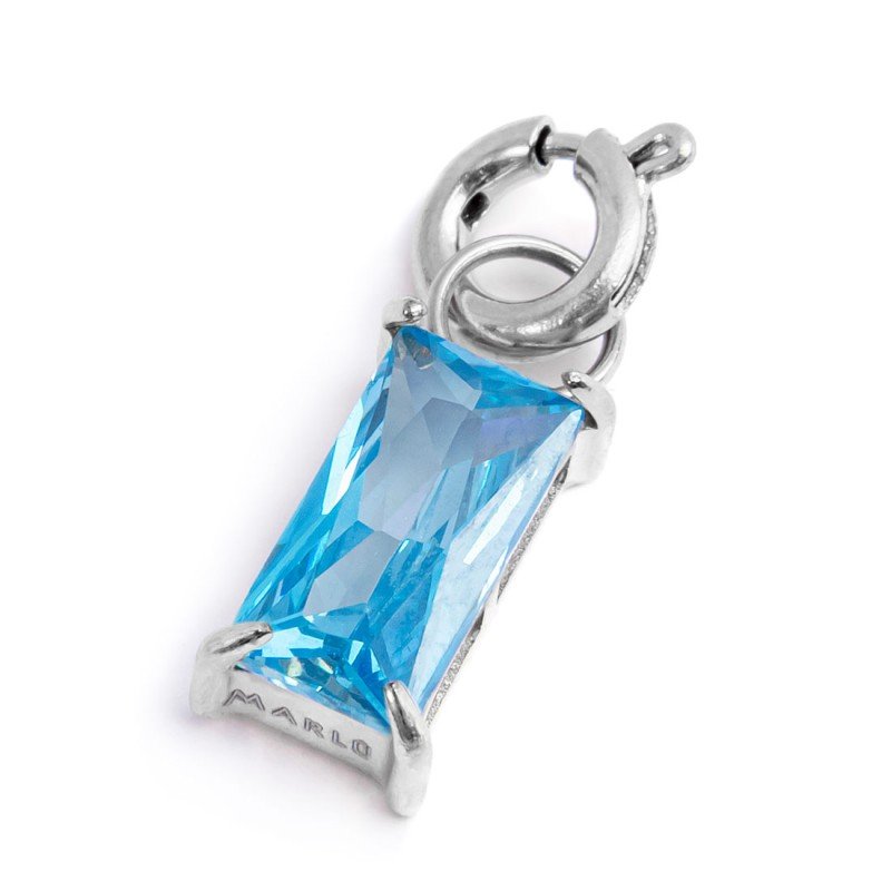 Charm con zircone baguette ACC BAG CZ ACQ.MAR. SPK05
