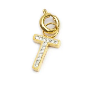 MARLU' CHARM ORO LETTERA T CRISTALLI TMT34