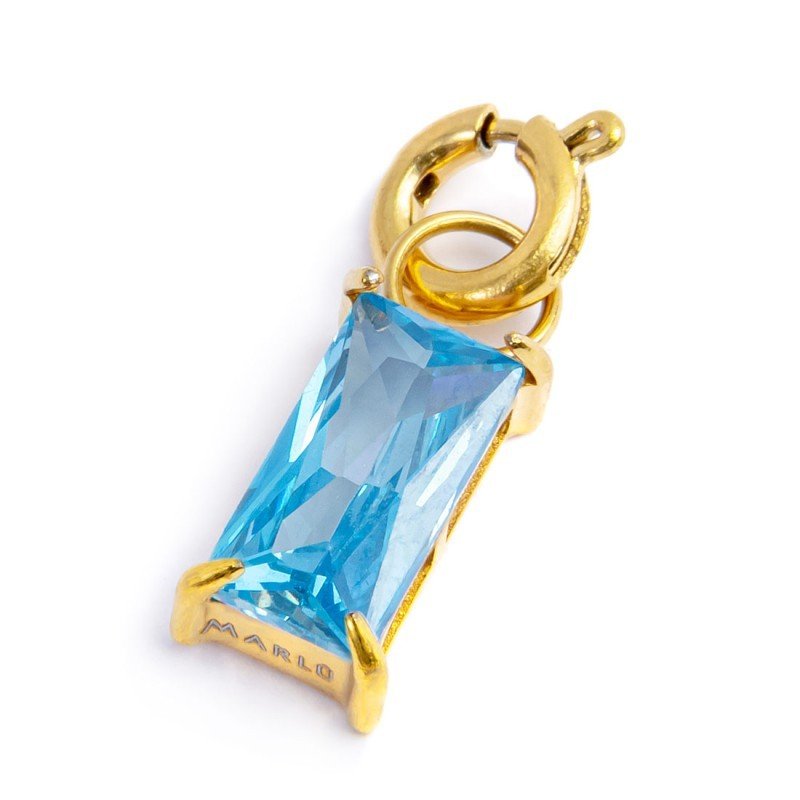 Charm con zircone baguette ORO BAG CZ ACQ.MAR. SPK05