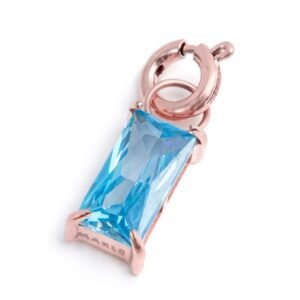 Charm con zircone baguette ROSE BAG CZ ACQ.MAR. SPK05