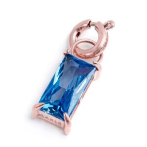 Charm con zircone baguette ROSE BAG CZ BLU SPK05