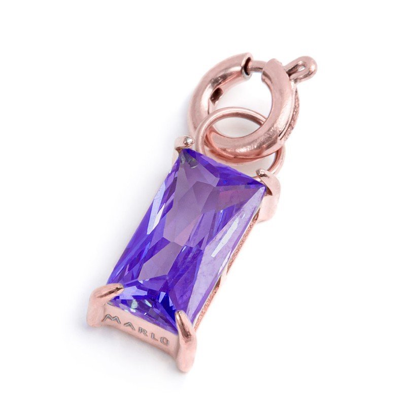 Charm con zircone baguette ROSE BAG CZ VIOLA SPK05