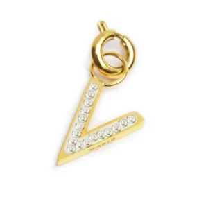 MARLU' CHARM ORO LETTERA V CRISTALLI TMT34