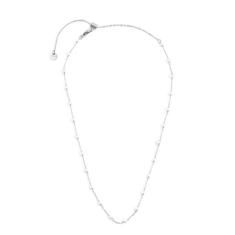 Collana catena con perle acciaio 44CM CAT PERLE BEW06